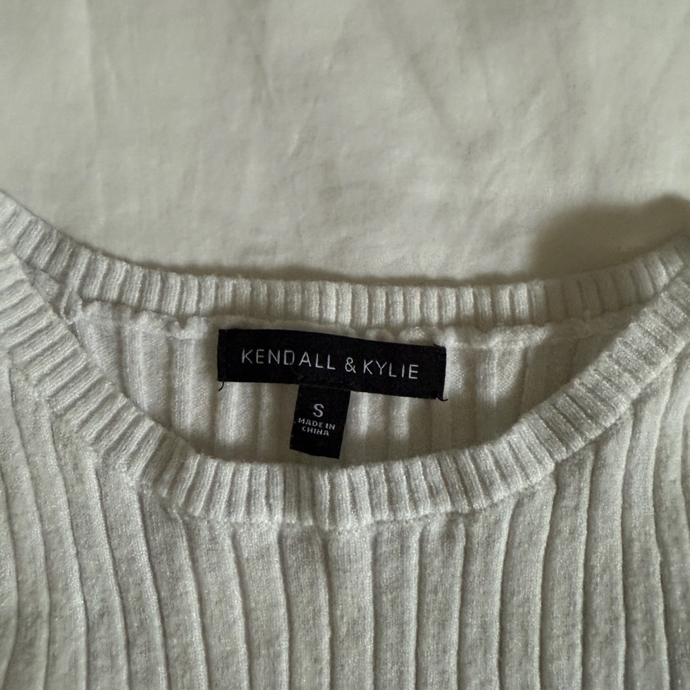 Kendall & Kylie Ribbed Tank Top - Light Gray